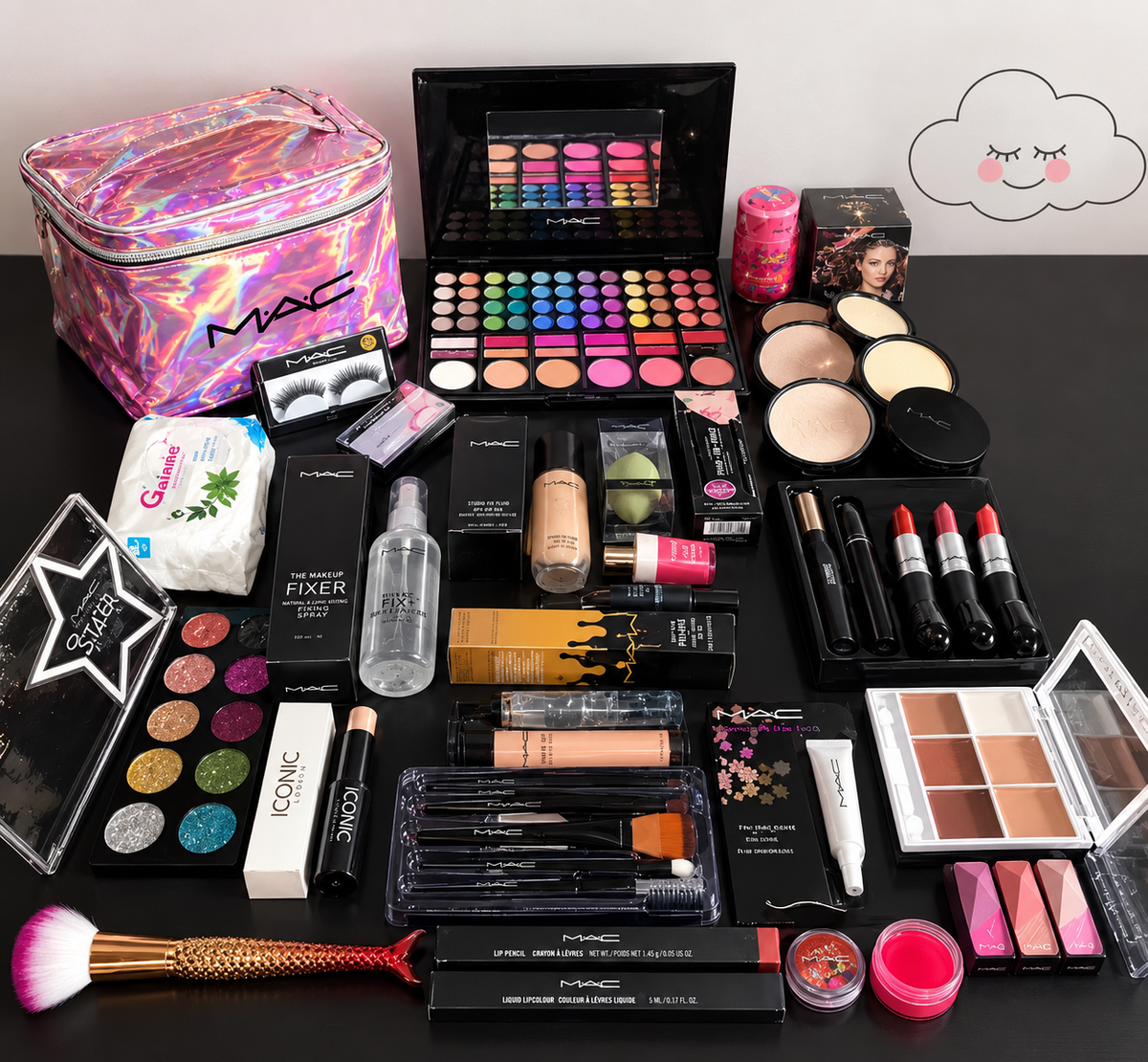 Metalic Makeup Bag Makeup Combo Kit